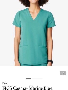 Figs casma scrub top in color marine blue
